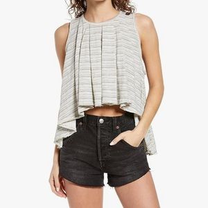 S NWT Free People Hi-Low Sleeveless tank top TURN IT UP shirt Small new striped